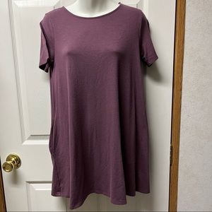 Zenana premium size small purple tunic dress with pockets